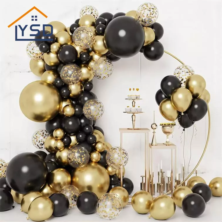 Set di palloncini in lattice in oro nero