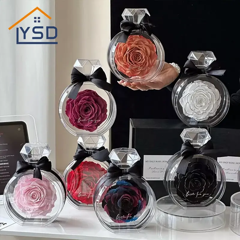 Bottiglia di profumo di fiori stabilizzati